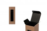 Boîte en carton avec fenêtre 38x38x110 de couleur marron - 50 pcs