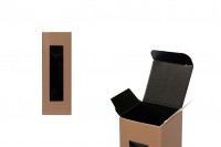 Cardboard box with window 38x38x110 in brown color - 50 pcs