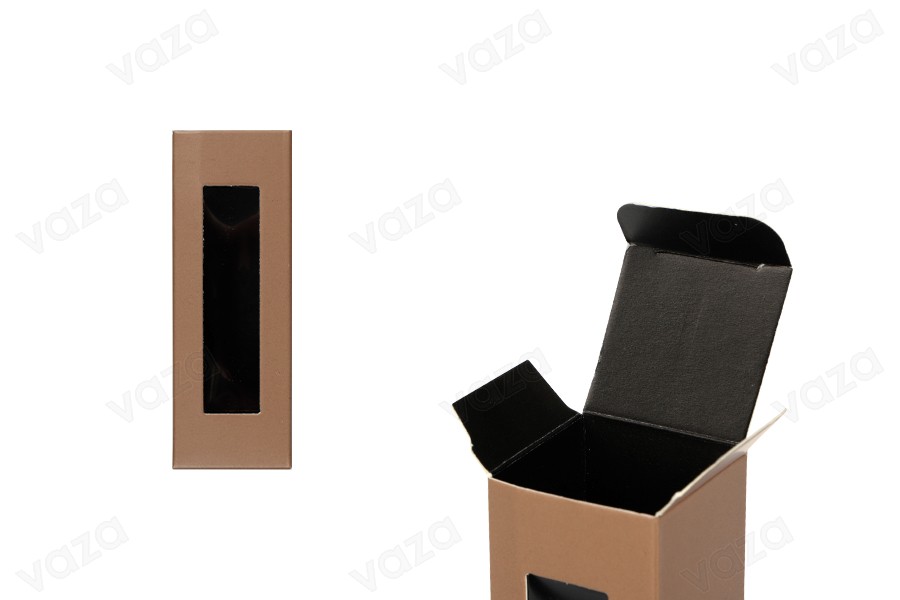 Karton mit Sichtfenster 38x38x110 in brauner Farbe - 50 Stk Karton mit Sichtfenster 38x38x110 in brauner Farbe - 50 Stk-produktbild