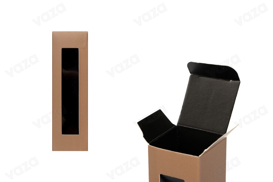 Karton mit Sichtenster 38x38x130 in brauner Farbe - 50 Stk Karton mit Sichtenster 38x38x130 in brauner Farbe - 50 Stk-εικόνα_προϊοντική