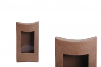 Κουτάκι χάρτινο κραφτ για σαπούνια 95x55x20 mm με παράθυρο και καμπυλωτές άκρες - 50 τμχ