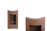 Soap packaging kraft paper box in size 95x55x20 mm with window and curved sides - 50 pcs. 