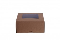Κουτί συσκευασίας από χαρτί κραφτ με παράθυρο 130x120x60 mm - 20 τμχ