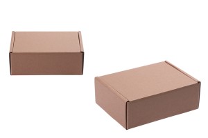 Boîte d'emballage en papier kraft sans fenêtre 200 x 145 x 70 mm - Lot de 20 pièces