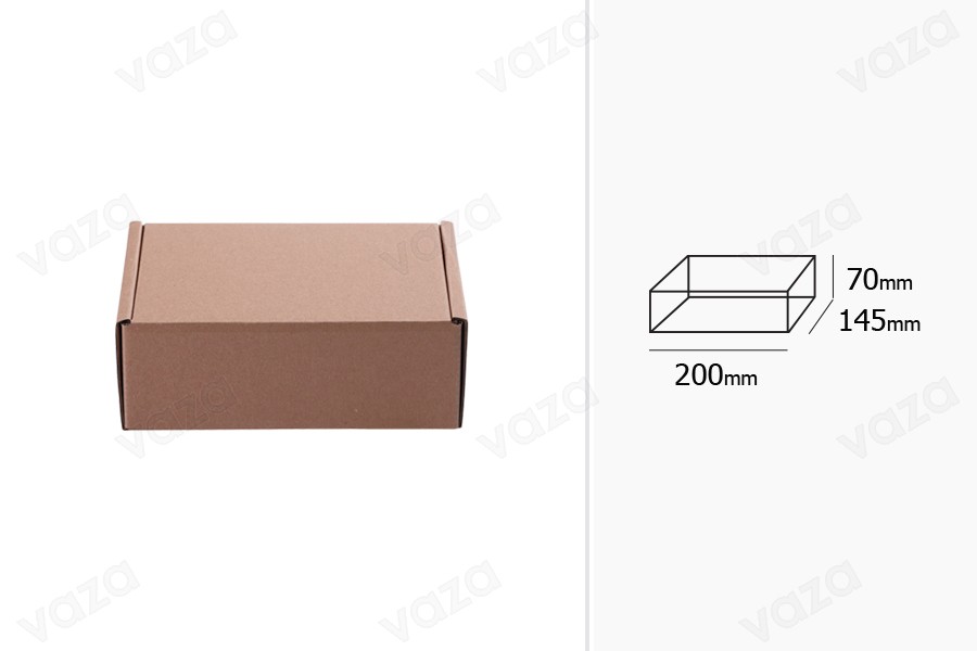 Kraftpapierbox ohne Fenster 200x145x70mm - 20St Kraftpapierbox ohne Fenster 200x145x70mm - 20St-