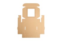 Boîte d'emballage en papier kraft avec fenêtre 170 x 170 x 50 mm - Lot de 20 pièces