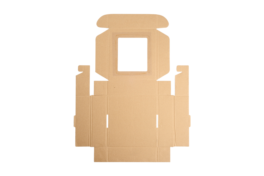 Boîte d'emballage en papier kraft avec fenêtre 170 x 170 x 50 mm - Lot de 20 pièces