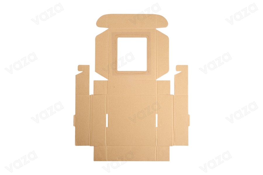 Schachtel aus Kraftpapier mit Sichtfenster 170x170x50 mm - 20 Stk Schachtel aus Kraftpapier mit Sichtfenster 170x170x50 mm - 20 Stk-εικόνα_σύνθεση
