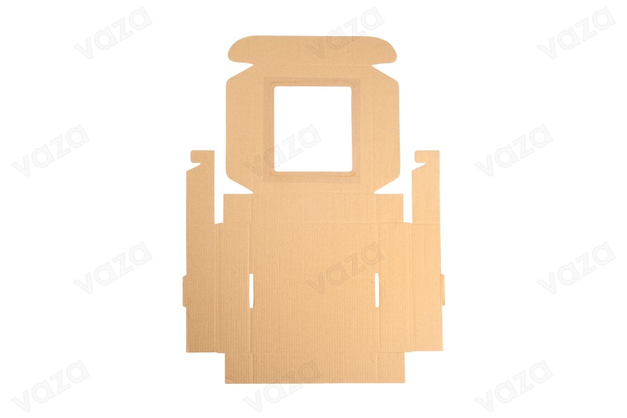 Schachtel aus Kraftpapier mit Sichtfenster 210x210x50mm - 20 Stücke Schachtel aus Kraftpapier mit Sichtfenster 210x210x50mm - 20 Stücke-bildgruppe