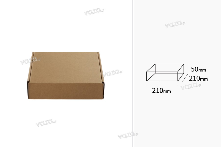 Κουτί συσκευασίας από χαρτί κραφτ χωρίς παράθυρο 210x210x50 mm - Συσκευασία 20 τμχ