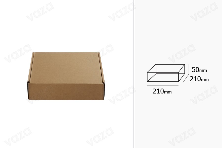Kraftpapierbox ohne Fenster 210x210x50mm - 20 Stck Kraftpapierbox ohne Fenster 210x210x50mm - 20 Stck-bildabmessungen