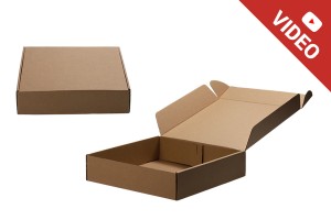 Boîte d'emballage en papier kraft sans fenêtre 300 x 300 x 70 mm - Lot de 20 pièces