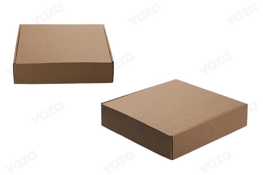Packung mit Kraftpapier ohne Fenster 300x300x70mm - Packung mit 20 Stück Packung mit Kraftpapier ohne Fenster 300x300x70mm - Packung mit 20 Stück-εικόνα_διαστάσεις