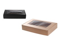 Verpackungsbox aus Kraftpapier mit 400x250x70mm Fenster - Packung pro 20 Stck Verpackungsbox aus Kraftpapier mit 400x250x70mm Fenster - Packung pro 20 Stck