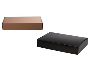 Boîte d'emballage en papier kraft sans fenêtre 400 x 250 x 70 mm - Lot de 20 pièces