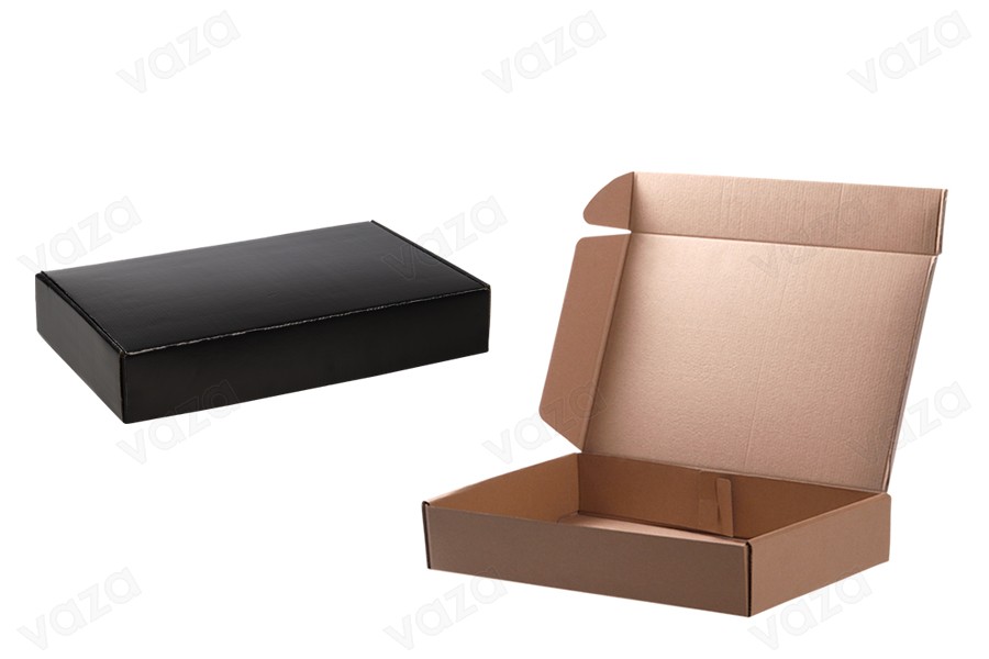 Kraft-Verpackungsbox ohne 400x250x70mm Fenster - 20St Kraft-Verpackungsbox ohne 400x250x70mm Fenster - 20St-bildabmessungen