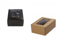 Boîte d’emballage en carton kraft avec fenêtre 130x180x70mm - différentes couleurs -paquet de 20 pièces