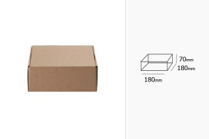 Boîte d'emballage en papier kraft sans fenêtre 180 x 180 x 70 mm - Lot de 20 pièces-2