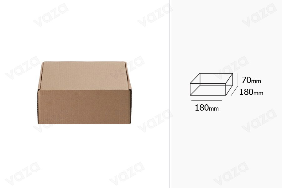 Kraftpackbox ohne Fenster 180x180x70mm - 20St Kraftpackbox ohne Fenster 180x180x70mm - 20St-εικόνα_διαστάσεις