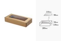 Boîte d'emballage en papier kraft avec fenêtre 280 x 130 x 50 mm - 20 pièces Boîte d'emballage en papier kraft avec fenêtre 280 x 130 x 50 mm - 20 pièces