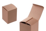 Boîte d'emballage en papier kraft 70 x 70 x 95 mm avec extérieur marron et intérieur blanc - 50 pcs