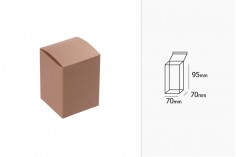 Κουτάκι συσκευασίας από χαρτί κραφτ 70x70x95 mm με καφέ έξω πλευρά και λευκό εσωτερικά - 50 τμχ