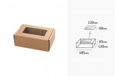 Κουτί συσκευασίας από χαρτί κραφτ με παράθυρο 185x120x65 mm - 20 τμχ