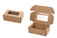 Boîte d'emballage en papier kraft avec fenêtre 185 x 120 x 65 mm - 20 pcs