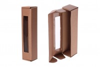 Kraft paper box with window in size 55x55x250 mm - 20 pcs