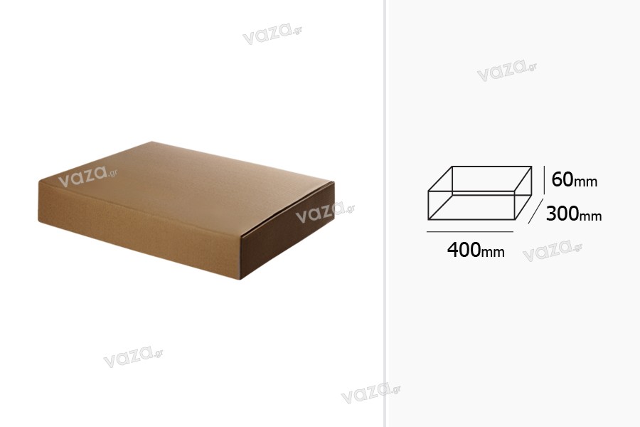 Κουτί συσκευασίας από χαρτί κραφτ χωρίς παράθυρο 400x300x60 mm - Συσκευασία 20 τμχ