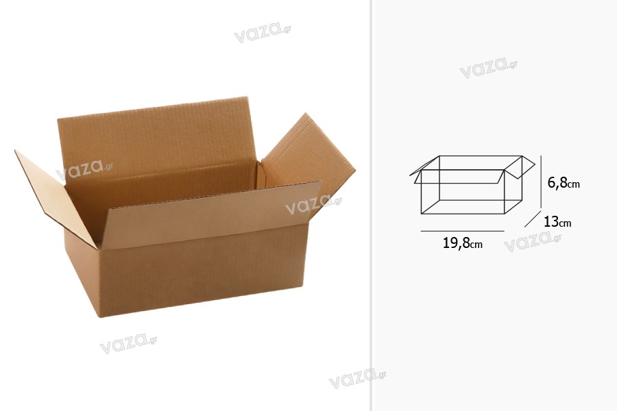 Χαρτοκιβώτιο 19,8x13x6,8 καφέ 3-φυλλο - 20 τμχ
