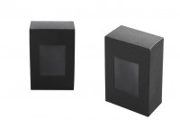 Black paper box with window, in size 55x30x80 mm - 50 pcs