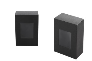 55x30x80mm schwarze Papierbox mit Fenster - 50 Stk-1