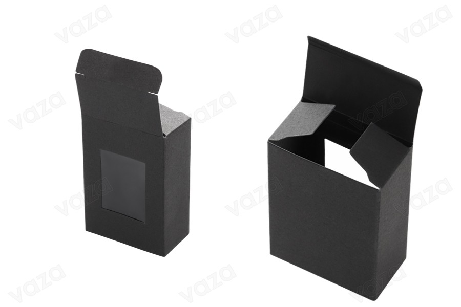55x30x80mm schwarze Papierbox mit Fenster - 50 Stk-εικόνα_σύνθεση
