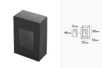 55x30x80mm schwarze Papierbox mit Fenster - 50 Stk
