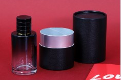 Scatolina di carta cilindrica di colore nero per bottigliette 100x75 mm.