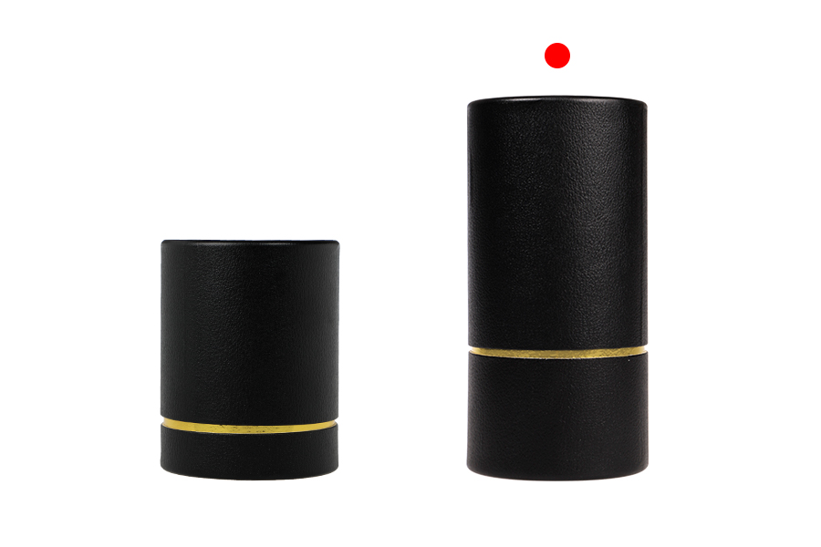 Boîte à papier cylindrique aux dimensions 155 x 74 mm en noir - couleur or Boîte à papier cylindrique aux dimensions 155 x 74 mm en noir - couleur or
