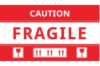 Fragile stickers 15x8,5 cm - package of 100 pcs