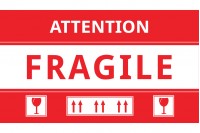 Autocollants Fragiles (français) 15 x 8,5 cm - lot de 100 pcs