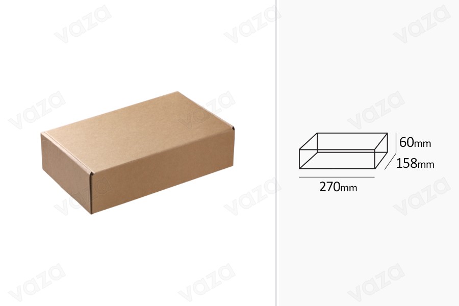 Kraftpapierverpackungsbox ohne Sichtfenster 270x158x60 mm - 20 Stk Kraftpapierverpackungsbox ohne Sichtfenster 270x158x60 mm - 20 Stk-bildgruppe