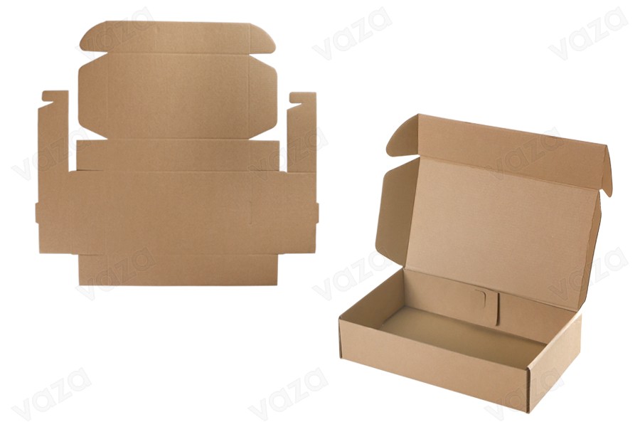 Kraftpapierverpackungsbox ohne Sichtfenster 270x158x60 mm - 20 Stk Kraftpapierverpackungsbox ohne Sichtfenster 270x158x60 mm - 20 Stk-bildabmessungen