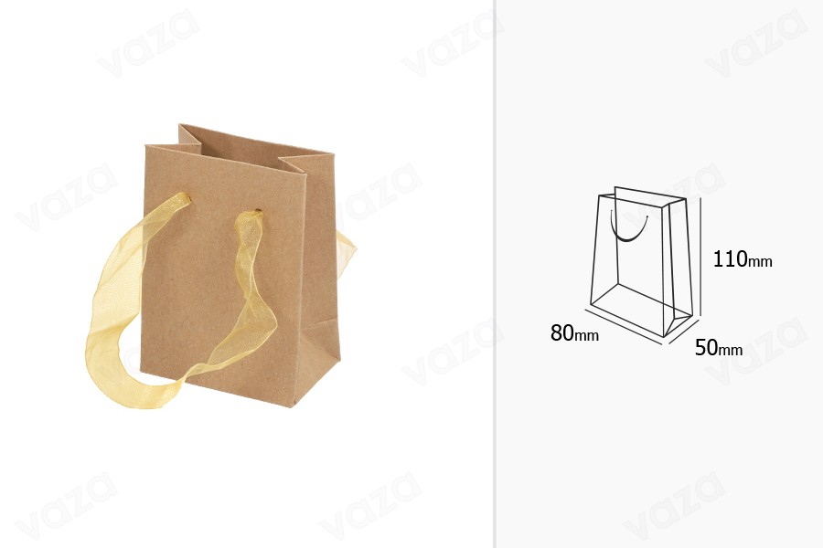 Sac cadeau 80 x 50 x 110 papier, en kraft avec cordon - 20 pcs-photo_dimensions