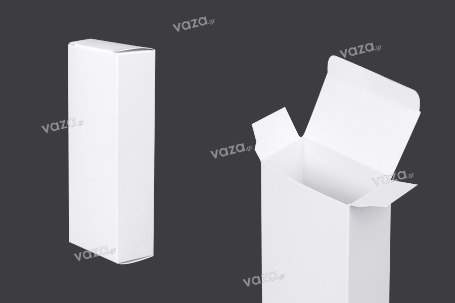 Box for perfume bottle 100 ml white glossy with dimensions 64x35x160 mm - 50 pcs