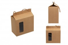 Κουτί - τσαντάκι κραφτ με παράθυρο και κορδόνι 180x100x210 - 20 τμχ