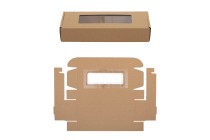 Boîte d'emballage 280 x 100 x 50 mm boîte en papier kraft avec fenêtre - 20 pcs Boîte d'emballage 280 x 100 x 50 mm boîte en papier kraft avec fenêtre - 20 pcs