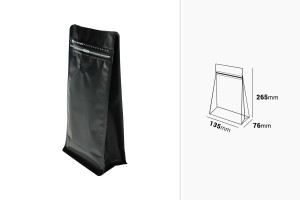 Sachets en aluminium de type Doypack 135 x 76 x 265 mm avec valve, fermeture thermoscellée, ouverture avec fil de sécurité et utilisation de la fermeture zip  - 25 pcs-εικόνα_διαστάσεις