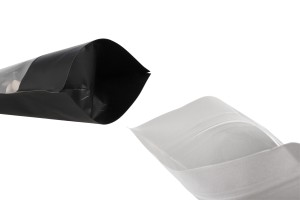 Standbodenbeutel Kraftpapier, Doy-Pack, mit Sichtfenster, Druckverschluss verschließbar 100x35x150mm - 100 Stücke-6