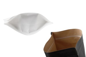 Standbodenbeutel Kraftpapier, Doy-Pack, mit Sichtfenster, Druckverschluss verschließbar 160x40x220mm - 100 Stücke-5