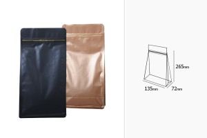 Standbodenbeutel aus Aluminium mit Druckverschluss verschließbar (durch Schweißgerät) 135x72x265mm - 50 Stücke-bildgruppe