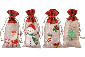 Pouch in 150x310 dimensions with double side Christmas figures - 12 pcs-3